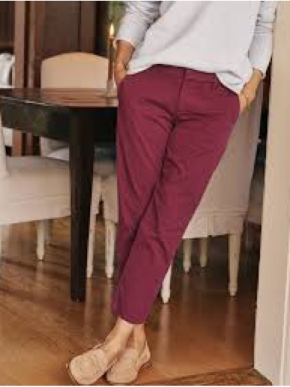 Frank & Eileen Wine Straight-Leg Pants
